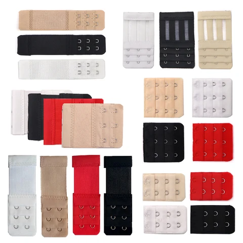 3/4/6/8pcs Bra Extension Strap Extenders for Women Adjustable Belt Buckle Nylon Elastic Bra Extension Strap Hook Clip Expander