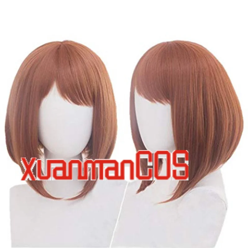 Купи My Hero Academia OCHACO URARAKA Ochako Wig Cosplay Costume Women Boku no Hero Academia Brown Short Heat Resistant Hair Wigs за 980 рублей в магазине AliExpress