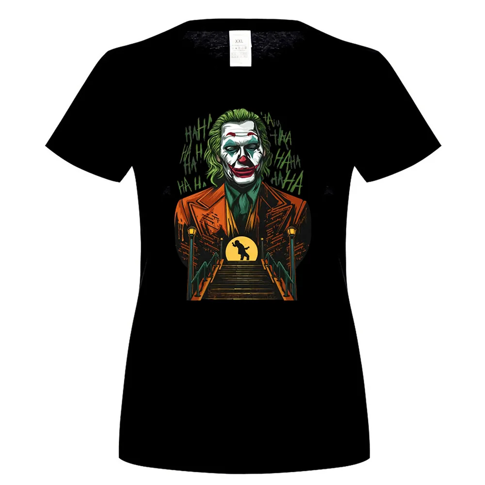 women black Reborn Clown Arthur Fleck Joaquin Phoenix Can You Call Me Joker черная футболка с фигуркой - Цвет: women black