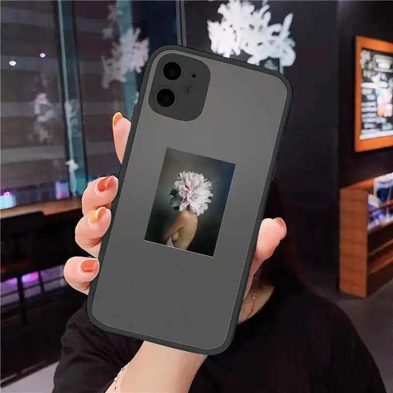 

design fashion flowers women painting Phone Cases Matte Transparent for iPhone 7 8 11 12 s mini pro X XS XR MAX Plus cover funda