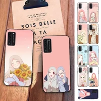 woman in hijab face muslim islamic girl phone case for huawei honor 10 i 8x c 5a 20 9 10 30 lite pro voew 10 20 v30