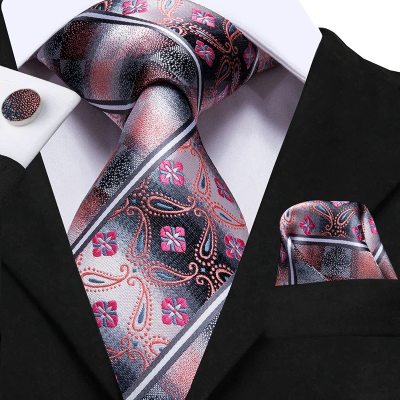 C-3109 Hi-Tie шелк Пейсли синие мужские галстуки Свадебная вечеринка роскошный галстук синий галстук-бабочка платок запонки набор модные галстуки для мужчин - Цвет: C-3109