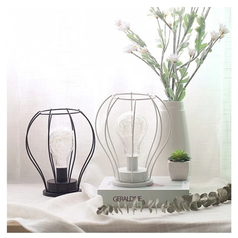 

Decorative Ornaments Bedroom Night Light LED Modeling Lamps Wrought Iron Geometric Modeling Table Home Decoration Lights