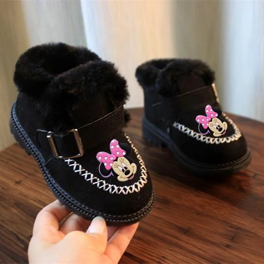 

Дисней детская одежда с рисунком из мультфильмов «Микки Маус» зимняя детская обувь из материала на основе хлопка с мультипликационным прин...