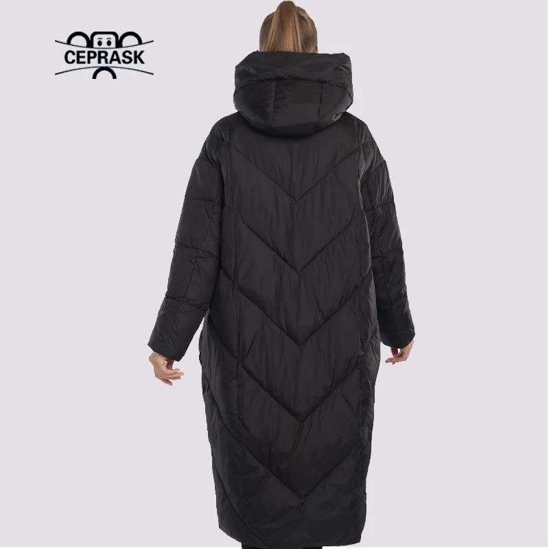 CEPRASK 2021 модная Свободная Женская зимняя пуховая куртка с капюшоном теплые