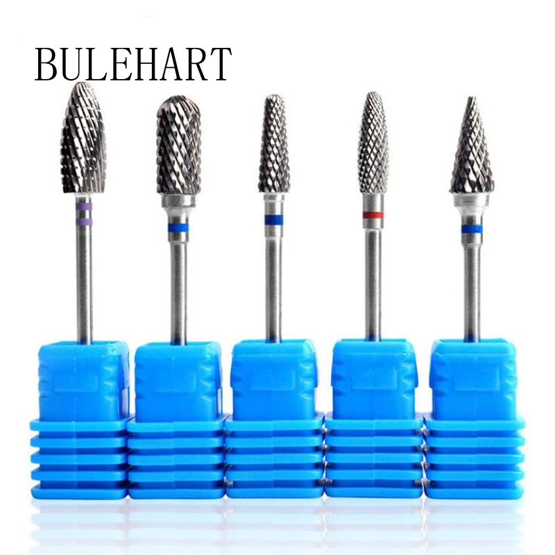 5 Pcs  Tungsten Steel Milling Cutter For Manicure  Removing Gel Varnish Burr Nail Drill Bits