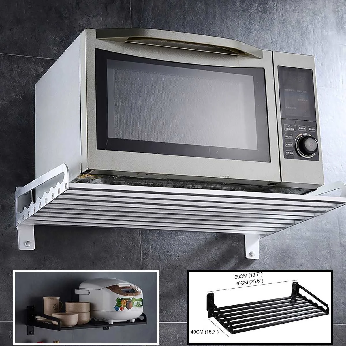 

Furnace and microwave, of aluminium, 60x40cm, for wall attachment