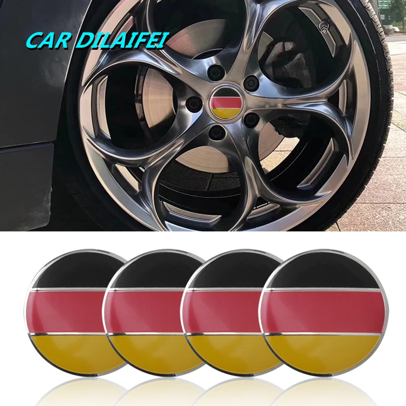 4 шт./лот 56 мм немецкий флаг сплав колеса автомобиля центр ступицы колпачки