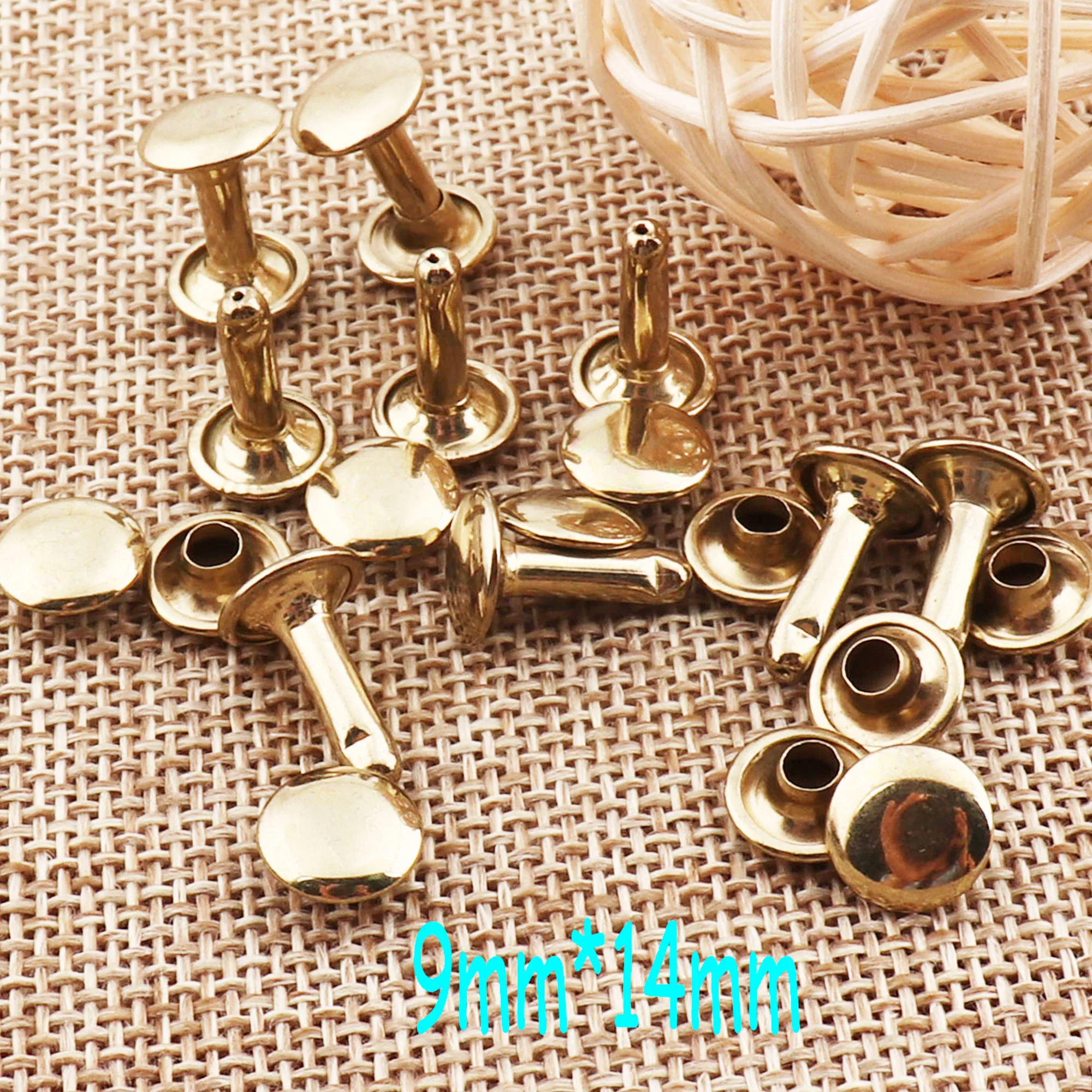 100 комплектов бронзовые заклепки с двойной крышкой кожа искусственная крепежные