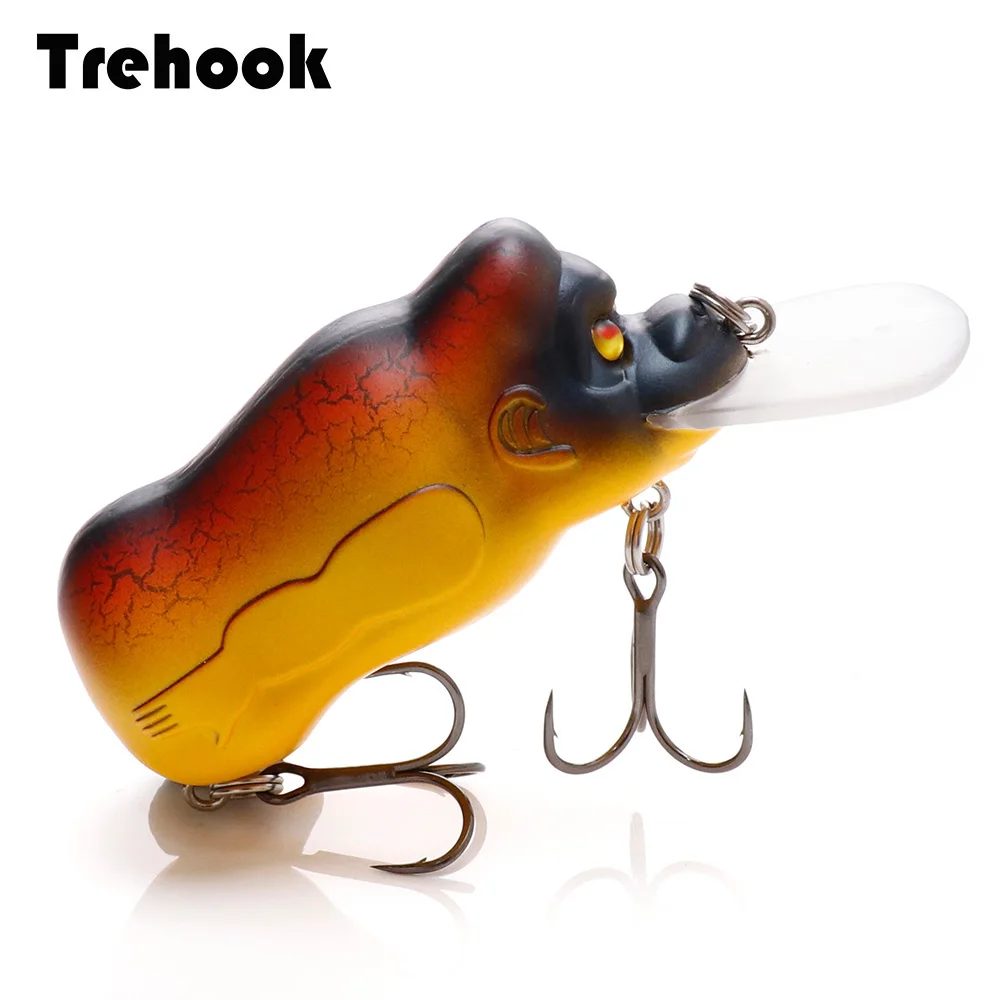 TREHOOK 6 см 16 г Реалистичная шимпанзе воблеры черная блесна рыболовная приманка