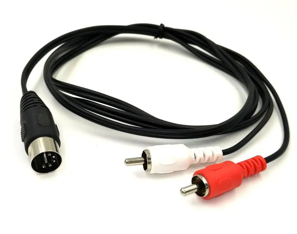 

5 Pin DIN Plugs Male to 2RCA Male Converter Cable Audio Cable