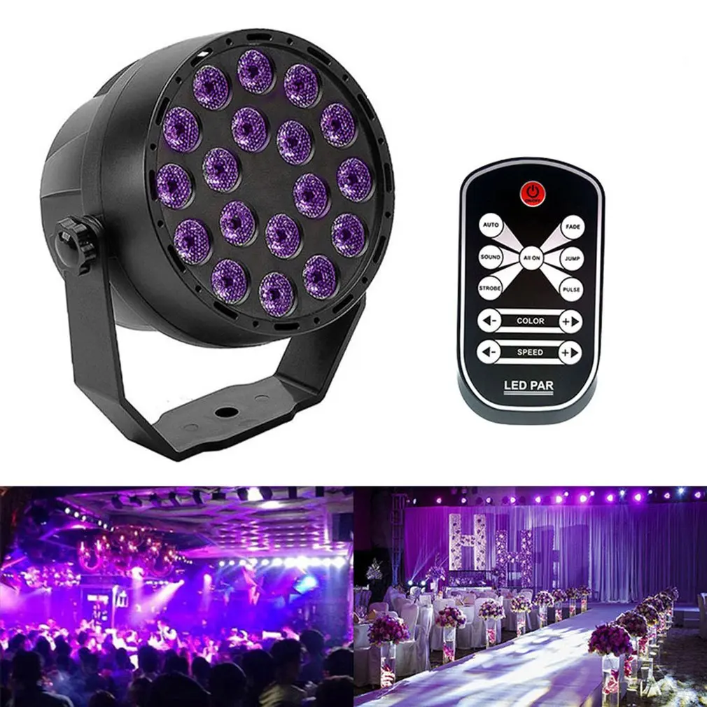 24W LED Par 18LED UV Purple Stage Light With For Disco DJ Projector Machine Party Decoration Lighting | Компьютеры и офис