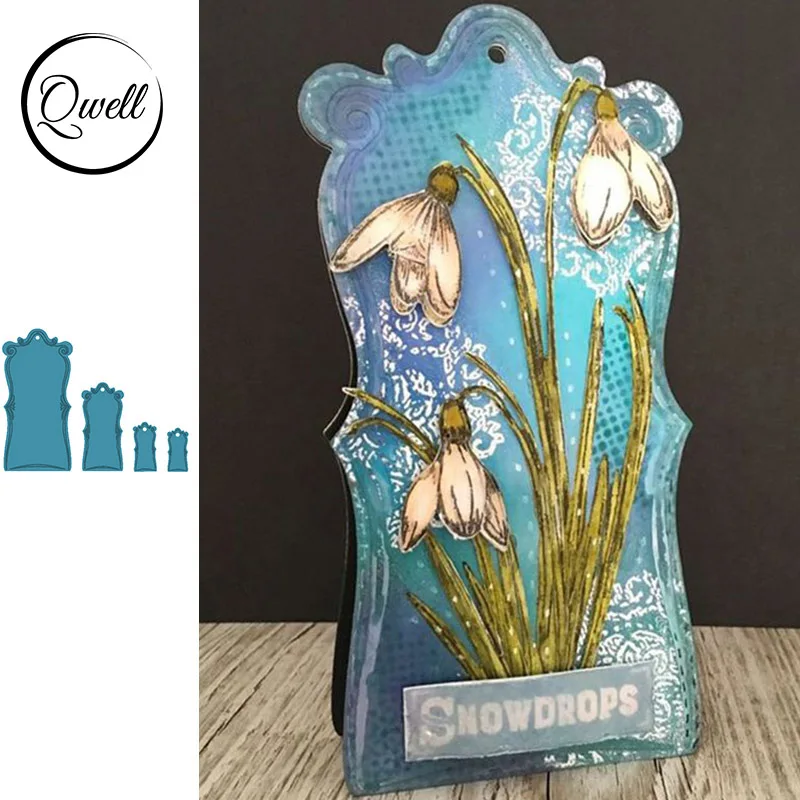 QWELL метка металлические режущие штампы для скрапбукинга и изготовления открыток