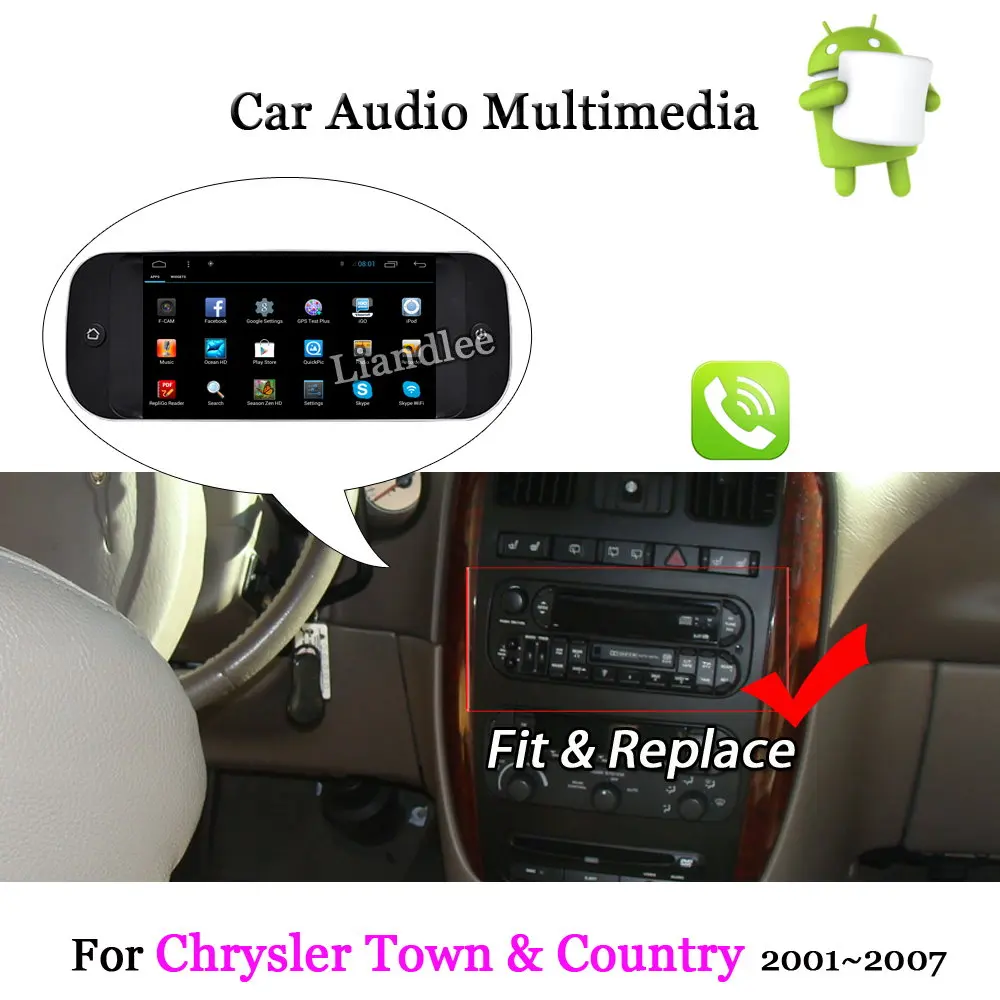 

Car GPS Navigation System For Chrysler Town Country 2001-2005/2006/2007 Radio Stereo Android Multimedia Player Screen Display