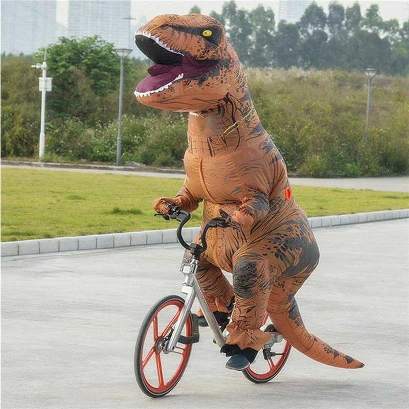 Disfraz de dinosaurio inflable t-rex para ni&ntilde;os y adultos, conjunto de Cosplay, Jurassic, Halloween-2