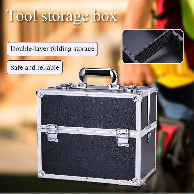 Hardware home three-layer toolbox/multi-function repair car box storage box/portable electrician's box/large capacity