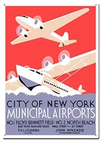 ny municipal airports metal tin signs wall poster decorative signs wall art home decor 8x12 inch 20x30 cm