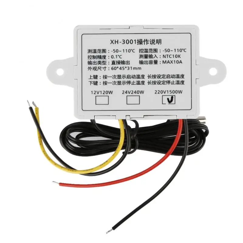 

Digital LED Temperature Controller Thermostat Control Switch Probe 220V 10A Multifunction Durable Accurate Measurement Simple