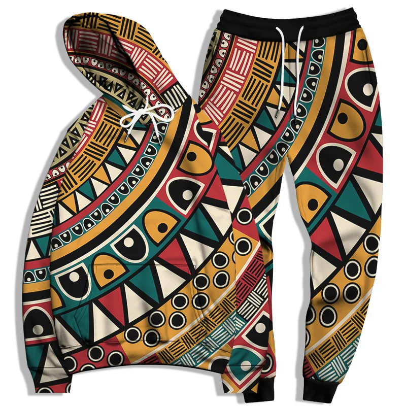 Спортивный костюм из двух предметов с принтом теплый спортивный капюшоном и