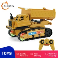 124 rc excavator rc car tipper dump truck model caterpillar remote control crawler truck grab loader electric vehicle toys kid