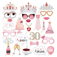happy birthday 30 years old queen crown photobooth props party decorations celebrate 30th birthday photobooth props party favors