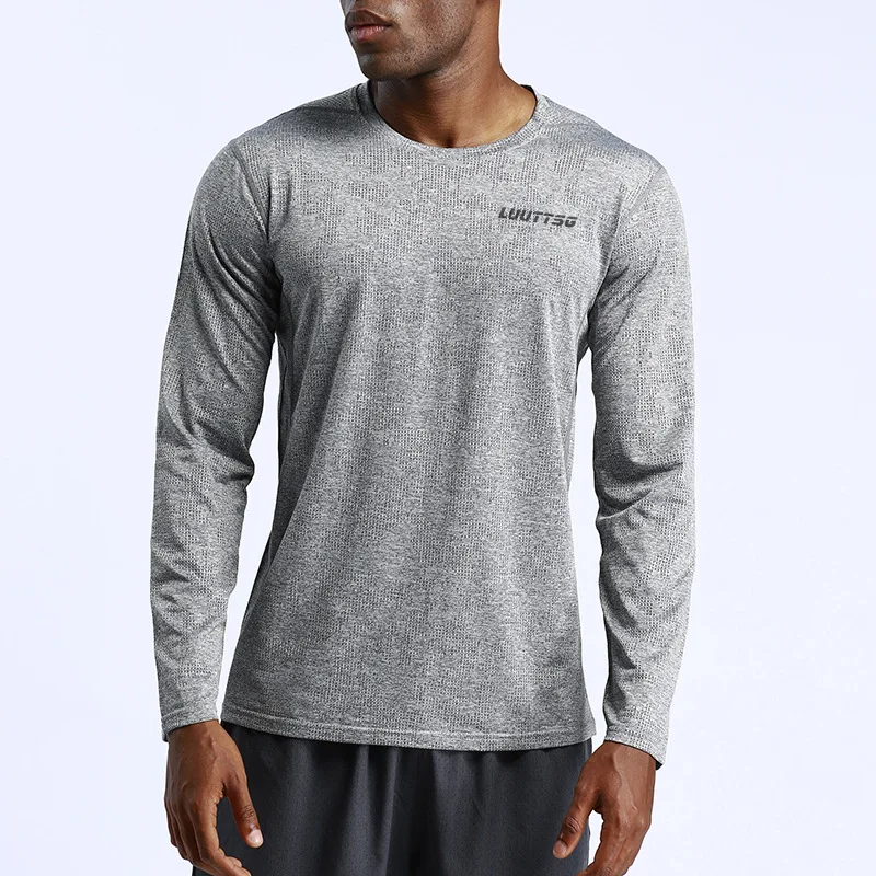 Для Мужчин's быстросохнущая сжатия с длинным рукавом футболки для бега Фитнес