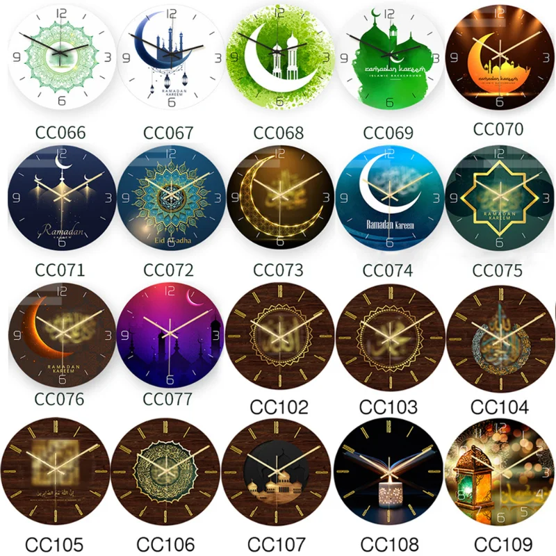 

Muslim Pattern Wall Clock Stereo Acrylic Clocks Bedroom Furniture Decoration Mute Wall Clock Modern Design Living Room Decor