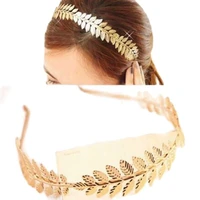 fashion and creative style super bright leaf hair hoop alloy exquisite womens crown head hoop