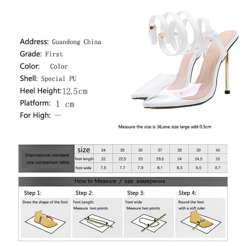 

LEOPARD LAND 2020 Summer PVC Women's Shoes Fashion Retro Shallow Narrow Band Pointed Toe High Heels Wedding Sandals JXQ-282-6
