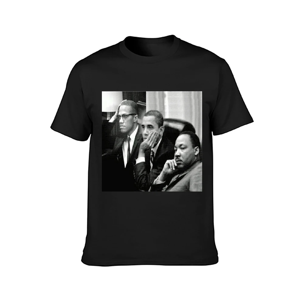 Черная футболка с изображением Барак малком Martin весенний дизайн хлопковая