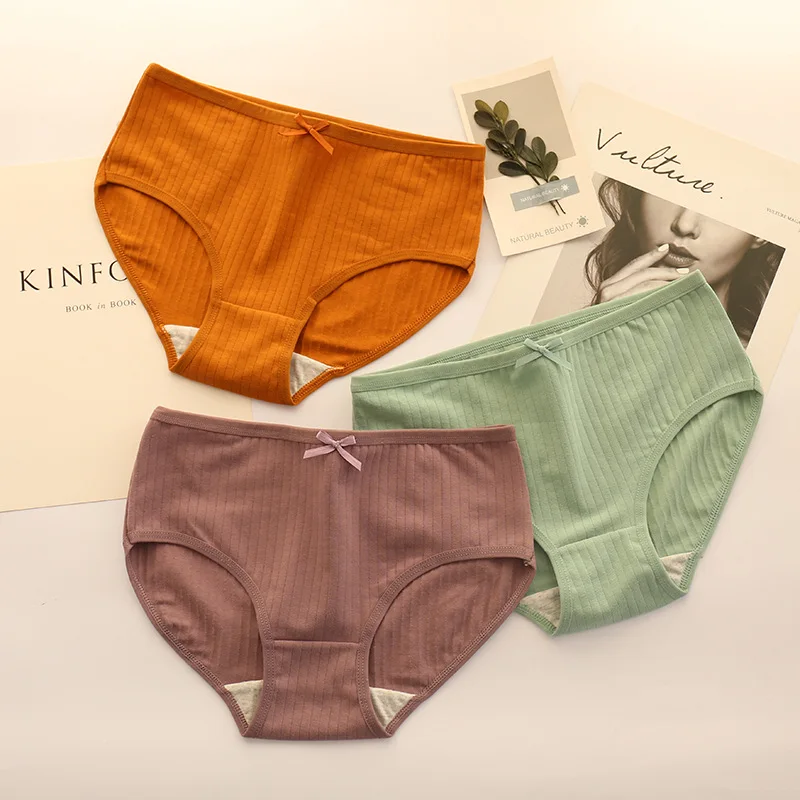 

Трусы женские бесшовные, хлопок, 3 шт./лот