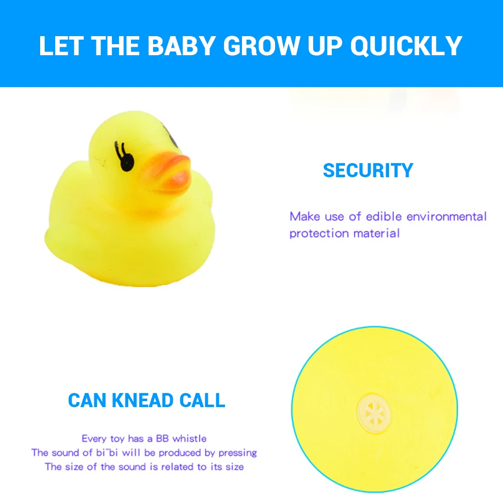 

50pcs/lot Shower toys duck plastic Duckie Baby 5-7 years One Dozen Gift toy Squeezing Call Rubber Ducky Birthday Favors