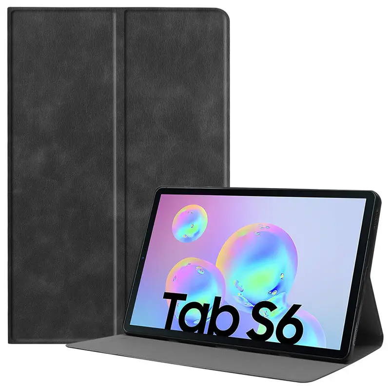 Black Чехол для Samsung Galaxy Tab S6 10,5 SM-T860 SM-T865 T860 10," Smart Cover Funda Tablet PU кожаный чехол-подставка+ подарок - Цвет: Black