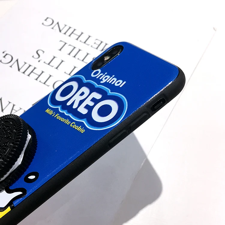 For VIVO X20 X30 pro X7 X9 Plus X27 X21i V17 V11 V15 3D case Cute Oreo Milk Coffee Sandwich Biscuit Silicone phone cases Cover |