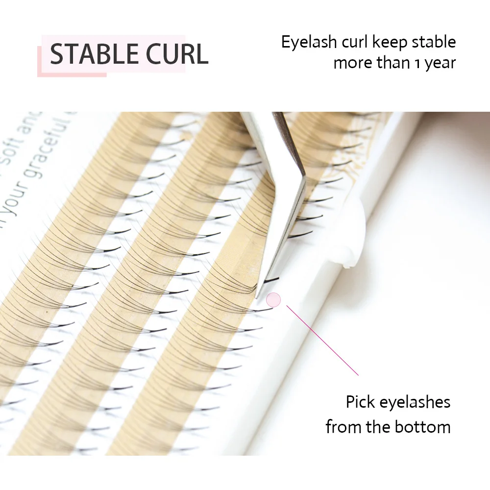 Готовые вееры LAGEE для наращивания ресниц мягкие натуральные пряди из