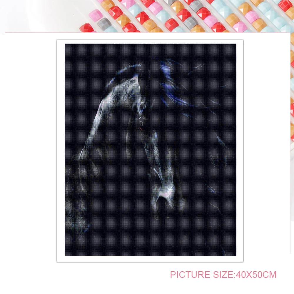 Алмазная 5d картина сделай сам вышивка крестиком в виде животных темная лошадь