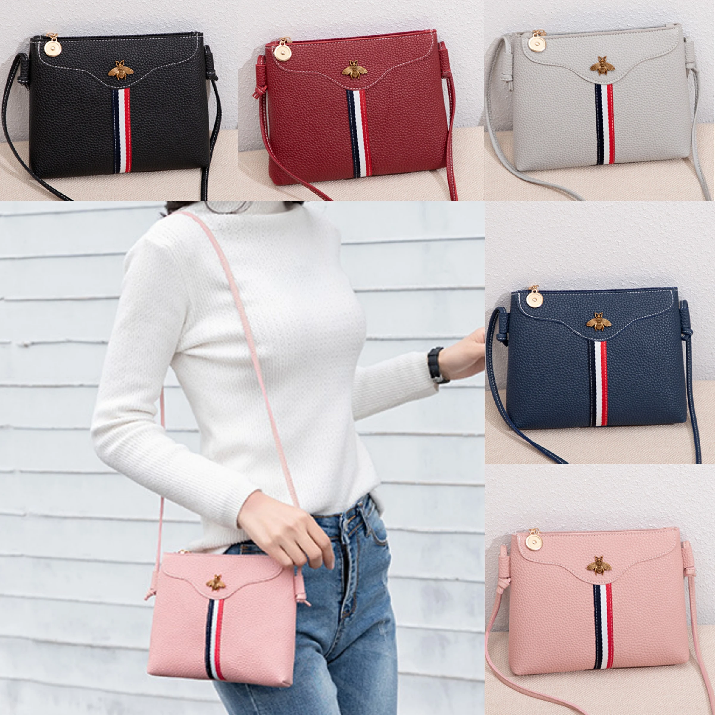 Женская сумка вместительные сумки через плечо с Пчелкой Женский кошелек в