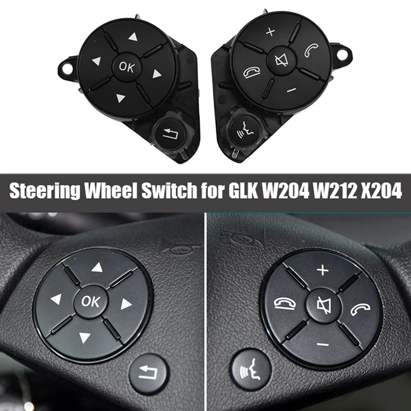 

2 шт./компл. рулевого колеса автомобиля мульти-функциональный переключатель Управление кнопки для Mercedes Benz GLK W204 W212 X204 автомобильные аксессуа...