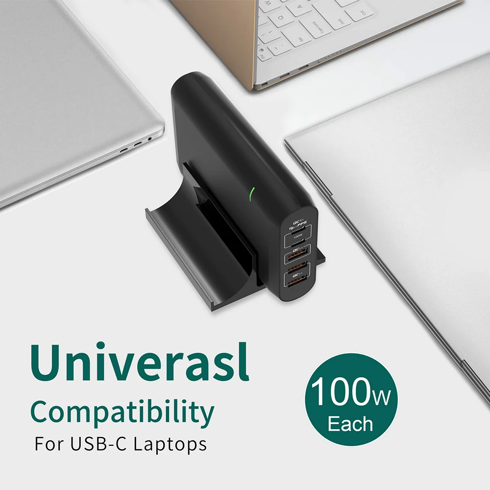 Фото Сетевое зарядное устройство PD 110 Вт с двумя USB-портами и поддержкой быстрой Сетевое зарядное устройство PD 110 Вт с двумя USB-портами и поддержкой быстрой