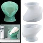 Коробка для мыла в форме листа, силиконовая форма сделай сам, эпоксидная смола, дренаж для мыла, поднос для хранения губки, товары для хранения ручной работы в ванной комнате