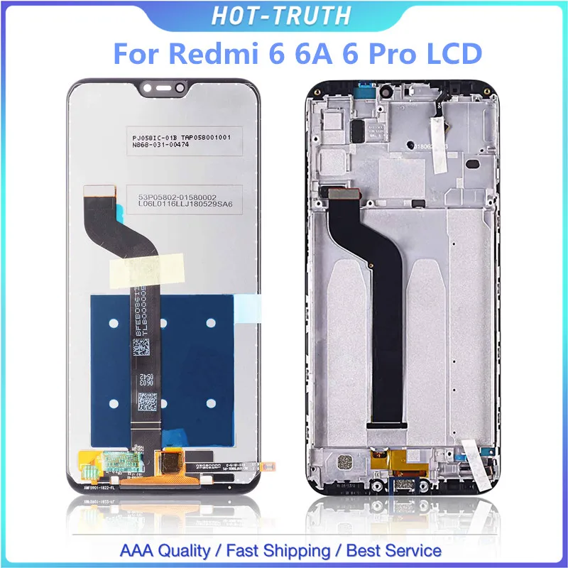 OEM Качество LCD + рамка для Xiaomi Redmi 6 6A Pro ЖК дисплей кодирующий преобразователь