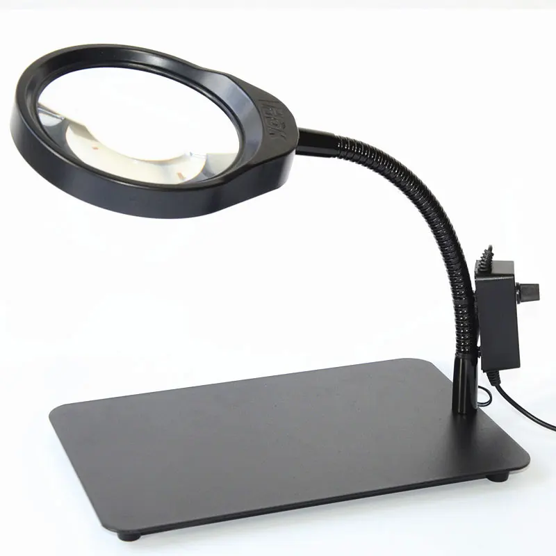 8X светодиодный настольный увеличительный стеклянный Настольный светильник 110-220