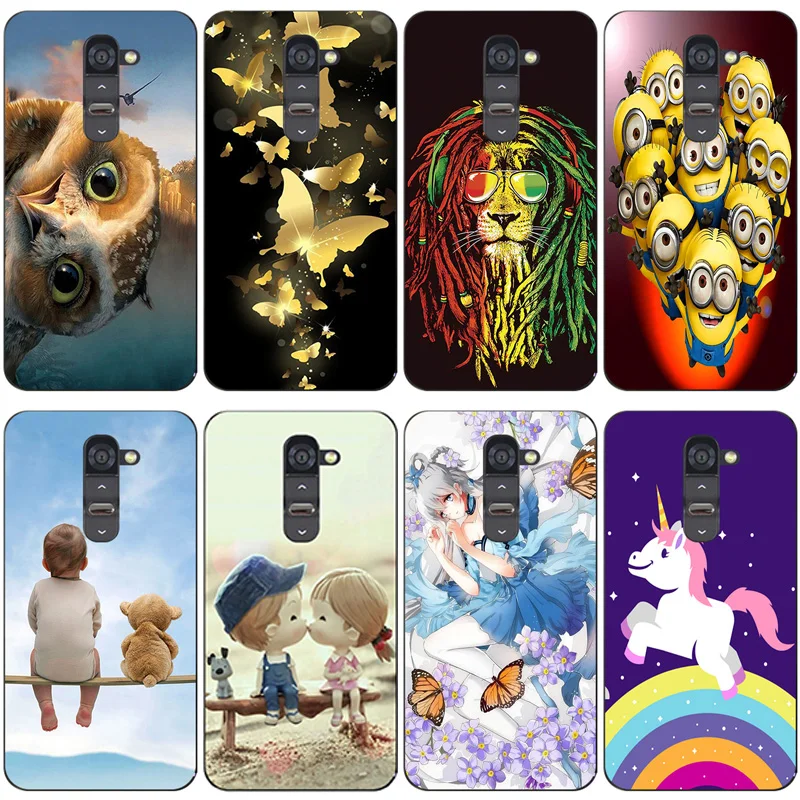 Силиконовый чехол для телефона LG G2 с принтом цветов кошек тигра Optimus G 2 D802 D805 D801