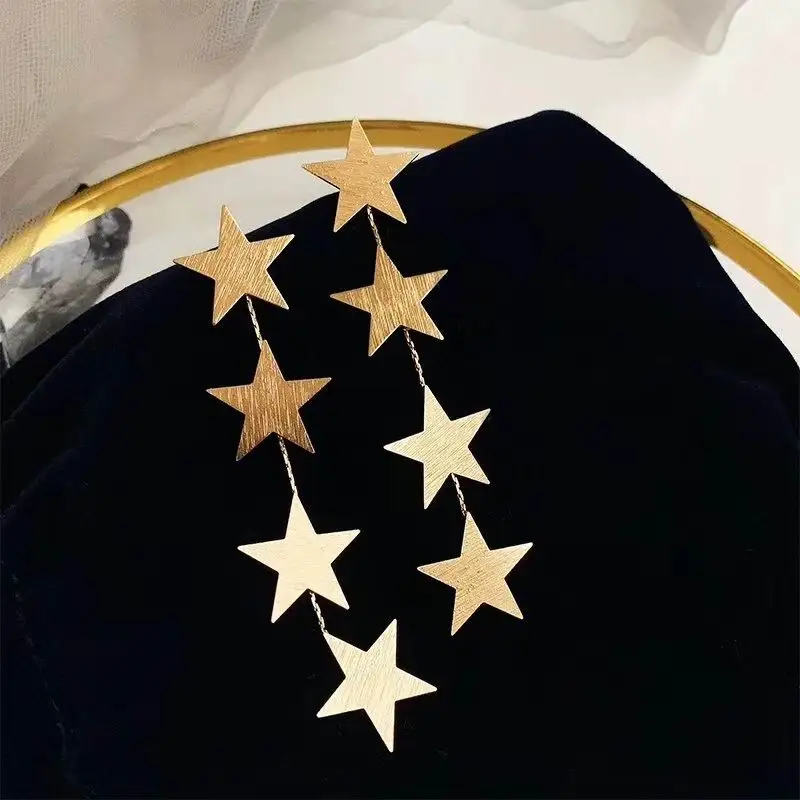 Многослойные Длинные серьги со звездами для женщин новые элегантные висячие