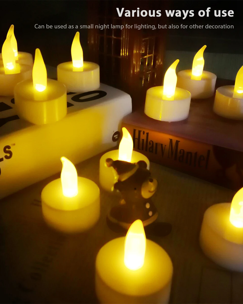 CHIZAO светодиодный светильник для чая, свечи, дом, светодиодный, velas, светодиодная батарея, беспламенные Свечи, лампа для церкви, домашний декор, освещение