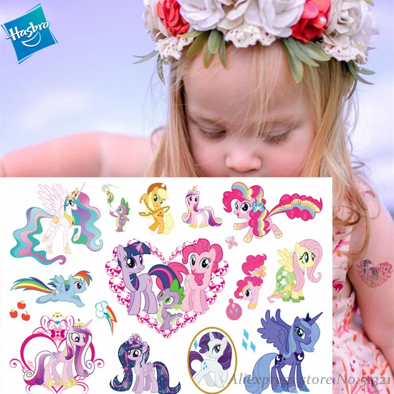 Симпатичная мультяшная Временная тату наклейка Hasbro My Little Pony для девочек игрушка