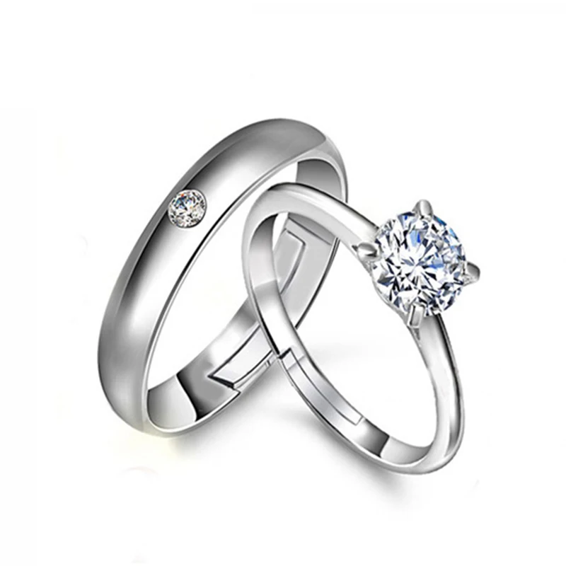 Qevila новые модные кольца циркониевое серебряное регулируемое обручальное кольцо