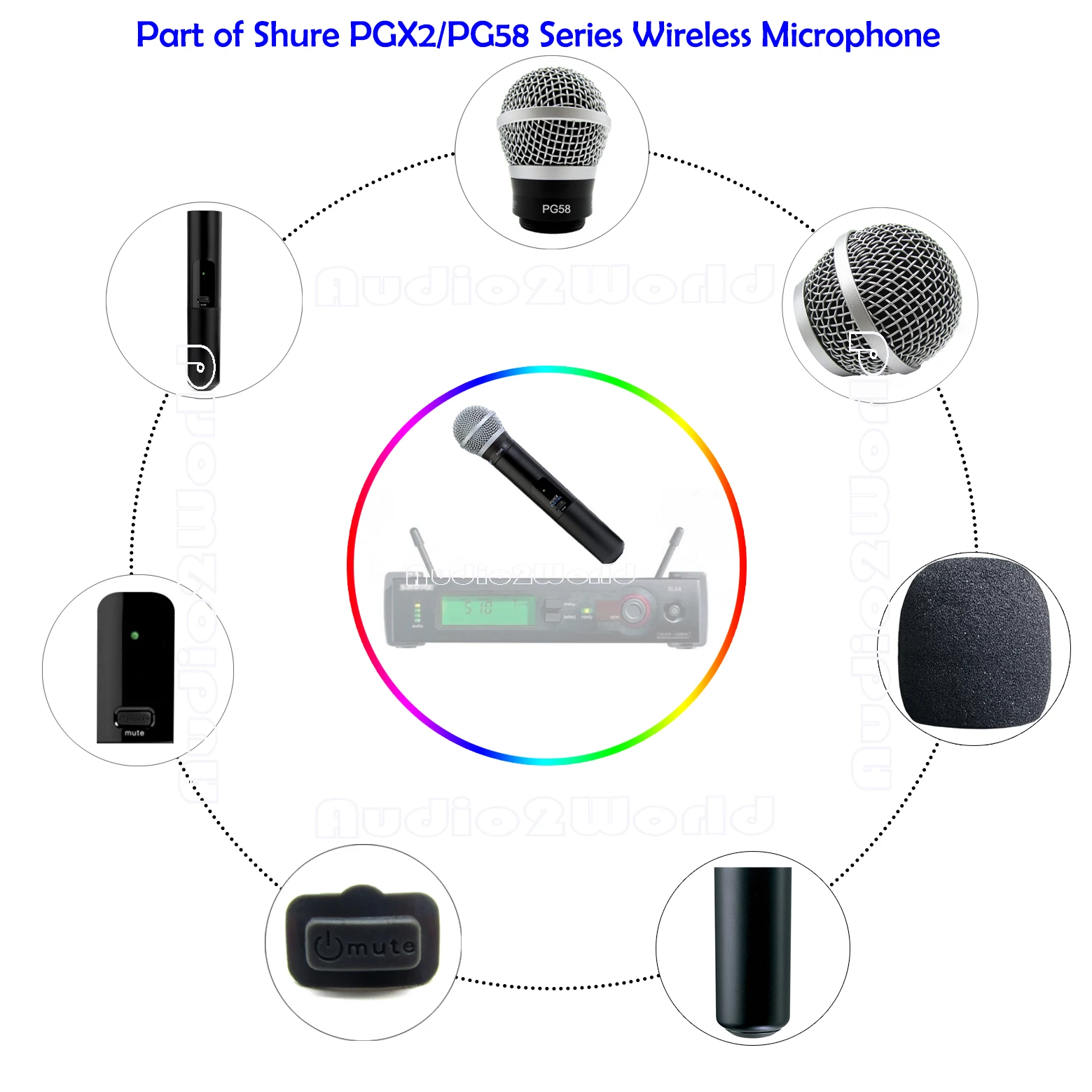 BINYEAE набор крышек для shure PGX2/PG58 беспроводной микрофонный картридж переключатель