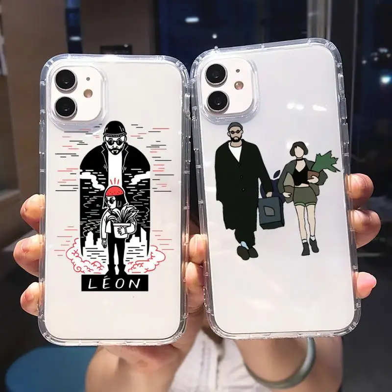 

Leon the Professional Phone Case Transparent for iPhone 6 7 8 11 12 s mini pro X XS XR MAX Plus cover funda shell