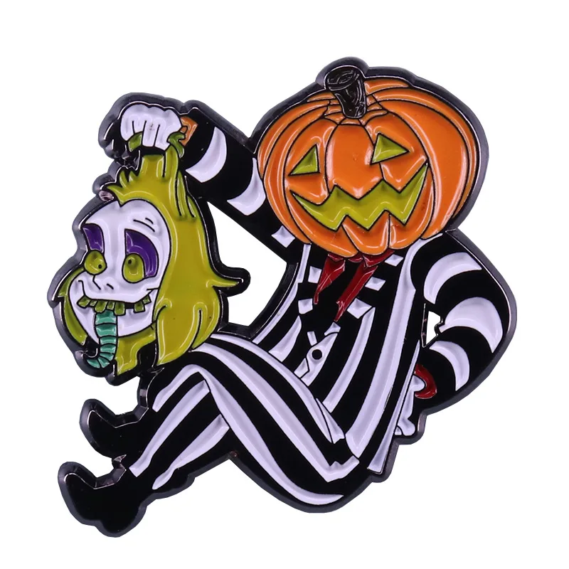 

DZ825 Horror Movie Enamel Pin Halloween Brooches Bag Lapel Pin Cartoon Holiday Badge Jewelry Gift for Kids Friends